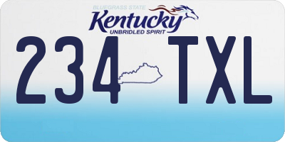 KY license plate 234TXL