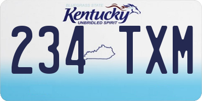 KY license plate 234TXM