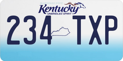 KY license plate 234TXP