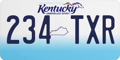 KY license plate 234TXR