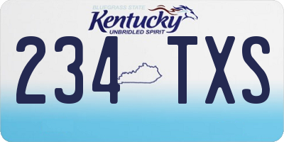 KY license plate 234TXS