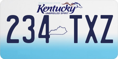 KY license plate 234TXZ