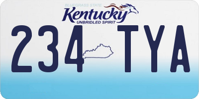KY license plate 234TYA