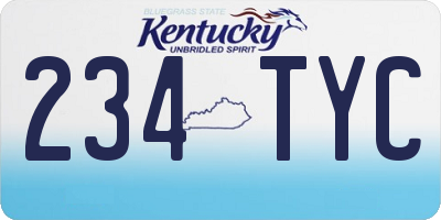 KY license plate 234TYC