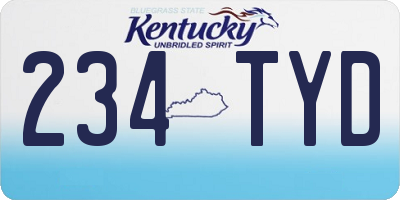 KY license plate 234TYD