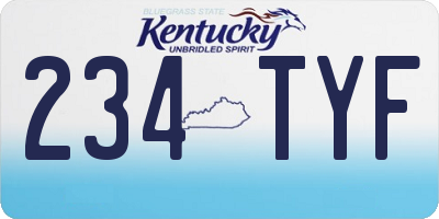 KY license plate 234TYF