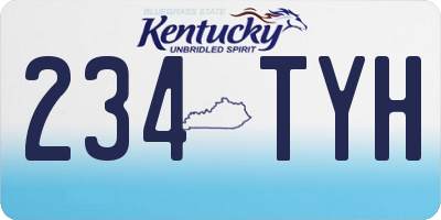 KY license plate 234TYH