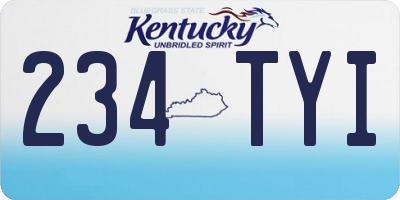 KY license plate 234TYI