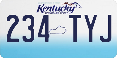 KY license plate 234TYJ
