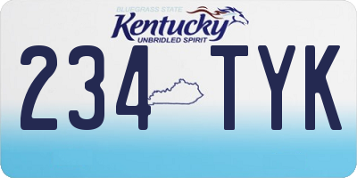 KY license plate 234TYK
