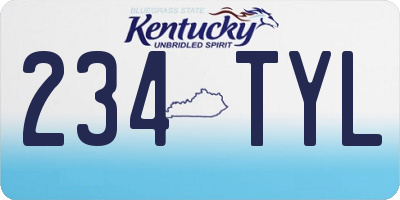KY license plate 234TYL
