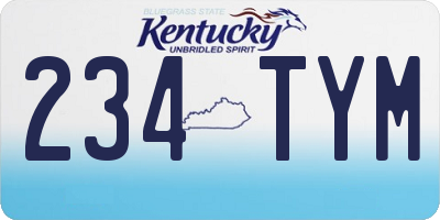 KY license plate 234TYM