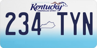 KY license plate 234TYN