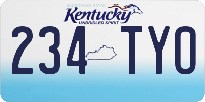 KY license plate 234TYO