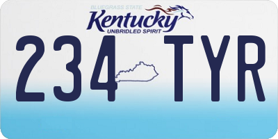 KY license plate 234TYR