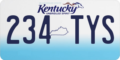 KY license plate 234TYS