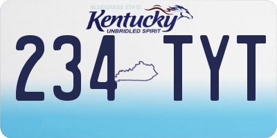 KY license plate 234TYT