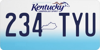 KY license plate 234TYU