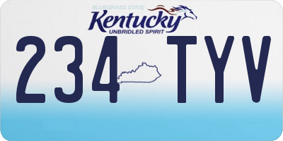KY license plate 234TYV