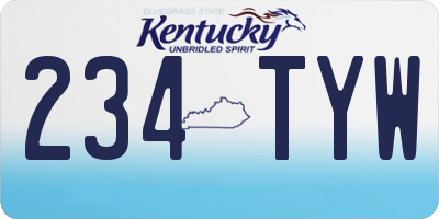 KY license plate 234TYW