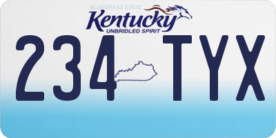 KY license plate 234TYX