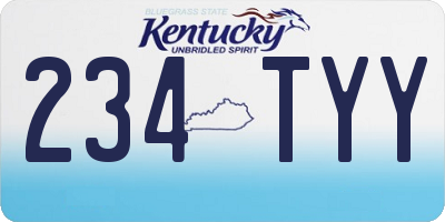 KY license plate 234TYY