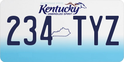 KY license plate 234TYZ