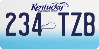 KY license plate 234TZB