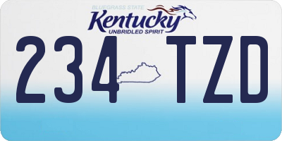 KY license plate 234TZD