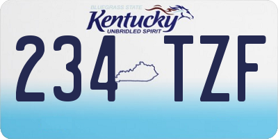 KY license plate 234TZF