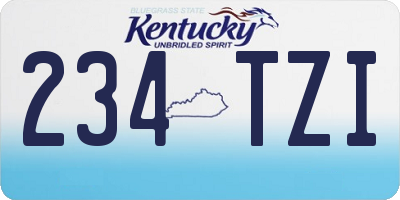 KY license plate 234TZI
