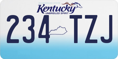 KY license plate 234TZJ
