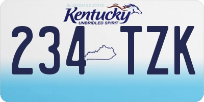 KY license plate 234TZK