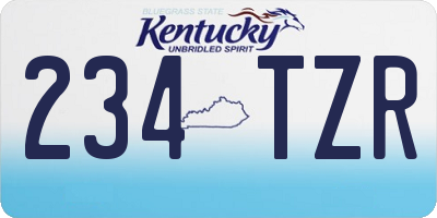 KY license plate 234TZR