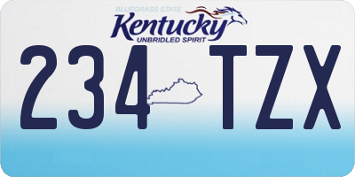 KY license plate 234TZX
