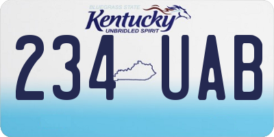 KY license plate 234UAB