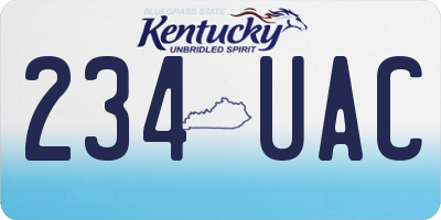 KY license plate 234UAC