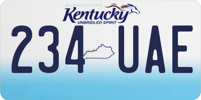 KY license plate 234UAE