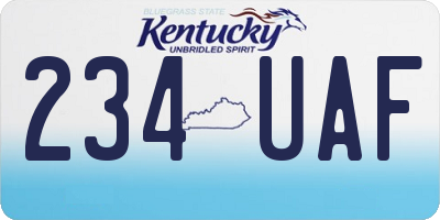KY license plate 234UAF