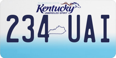 KY license plate 234UAI