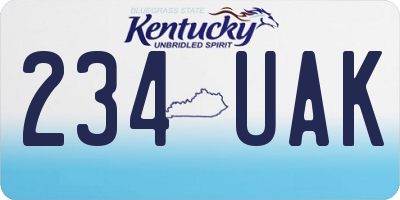 KY license plate 234UAK