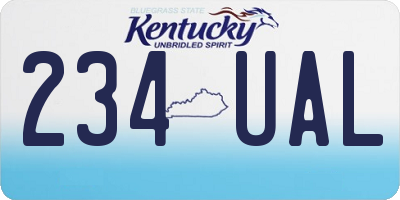 KY license plate 234UAL