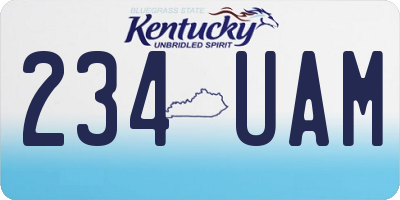 KY license plate 234UAM
