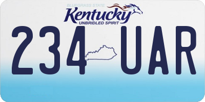 KY license plate 234UAR