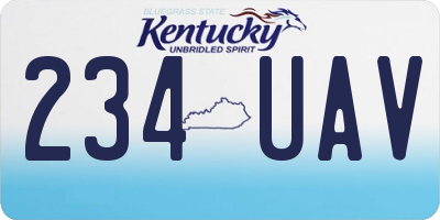 KY license plate 234UAV