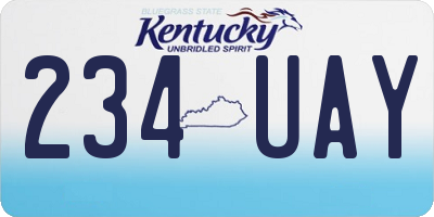 KY license plate 234UAY
