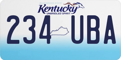KY license plate 234UBA