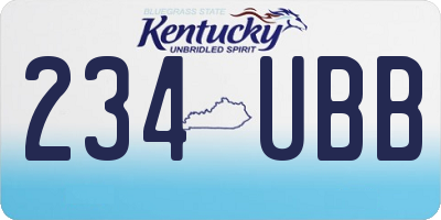 KY license plate 234UBB