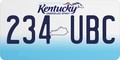 KY license plate 234UBC