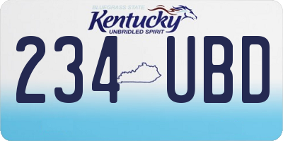 KY license plate 234UBD